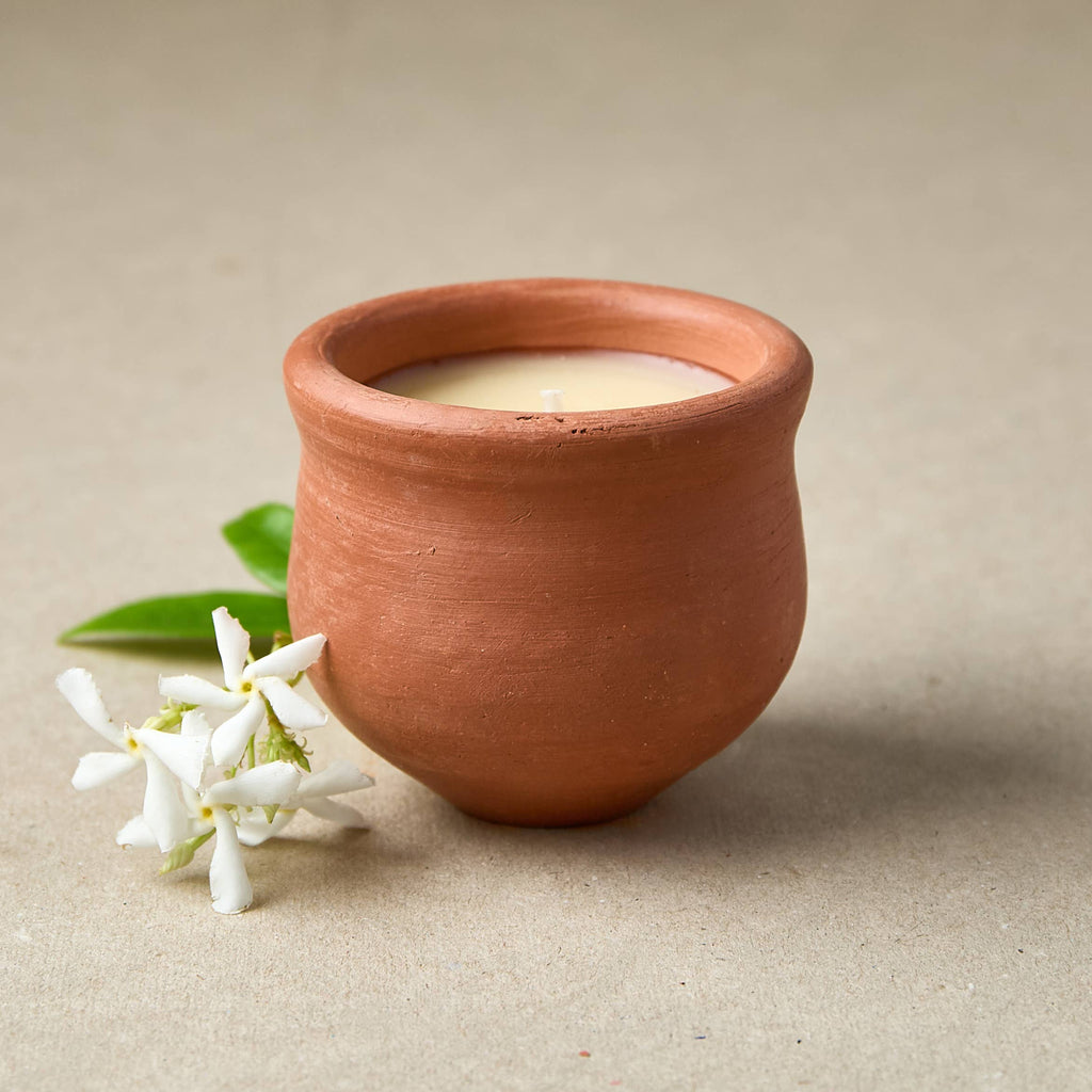 Handmade Indian Terracotta Pavani Candle - Original Scent