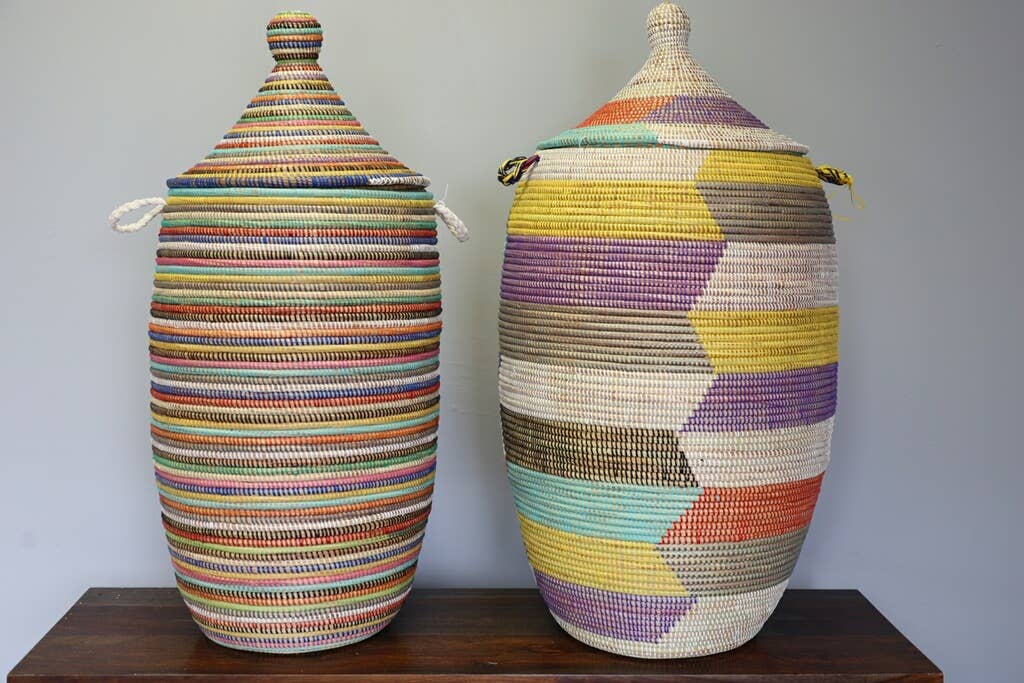 Laundry Hamper, lidded, sweet grass