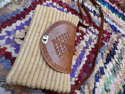 Raffia Bag, Crossbody Bag, Moroccan Raffia Handbag,