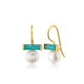 Jade and pearl drop earrings