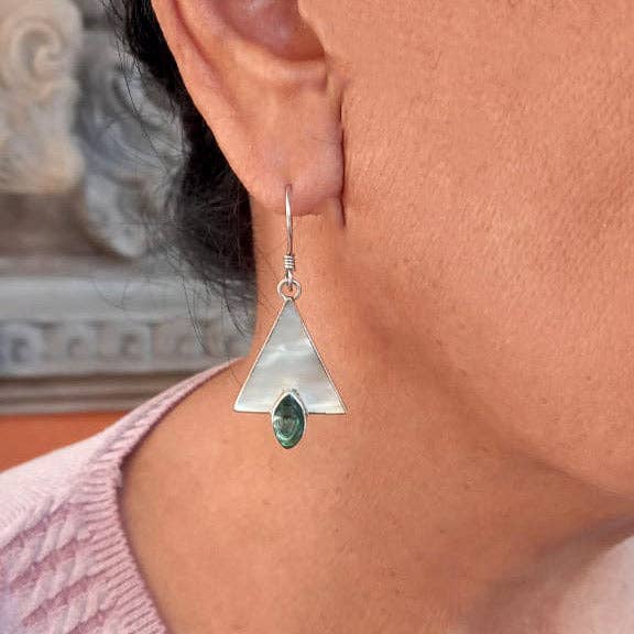 Mother-of-Pearl Triangle Earrings