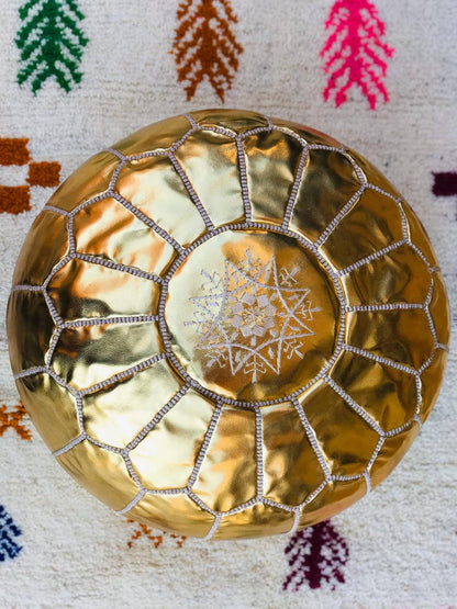 Pouf Moroccan leather pouf, Moroccan Ottoman pouf