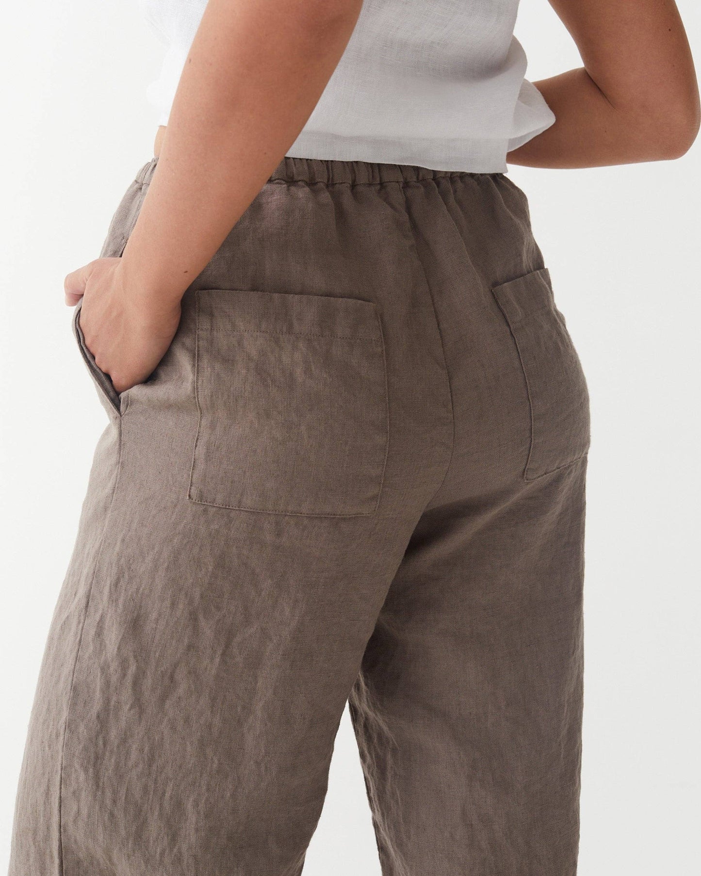 Linen Pants PEMBA in Deep taupe