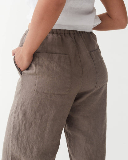 Linen Pants PEMBA in Deep taupe