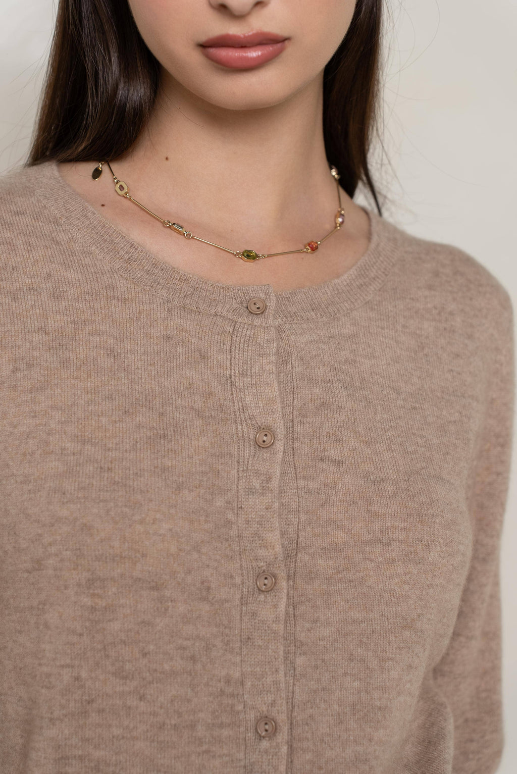 Cashmere Crew Cardigan