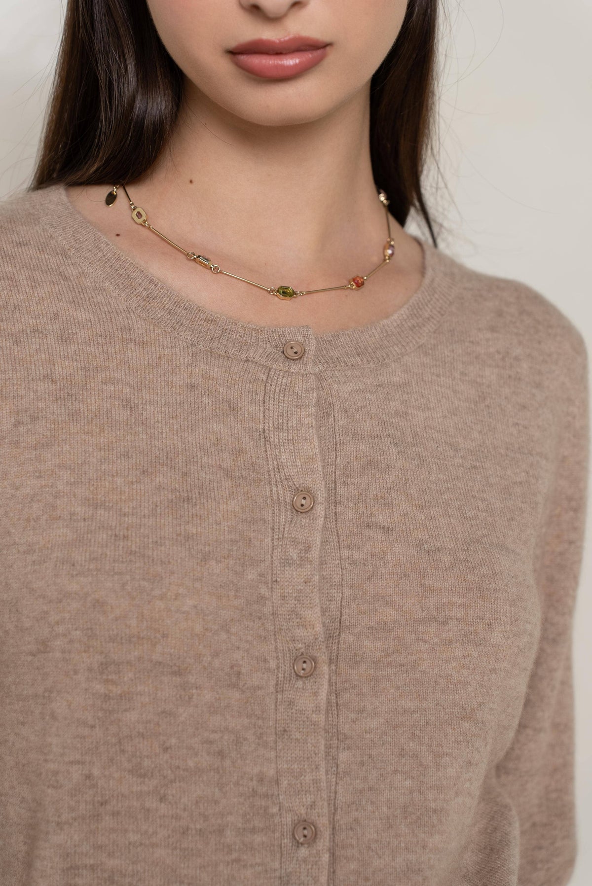 Cashmere Crew Cardigan