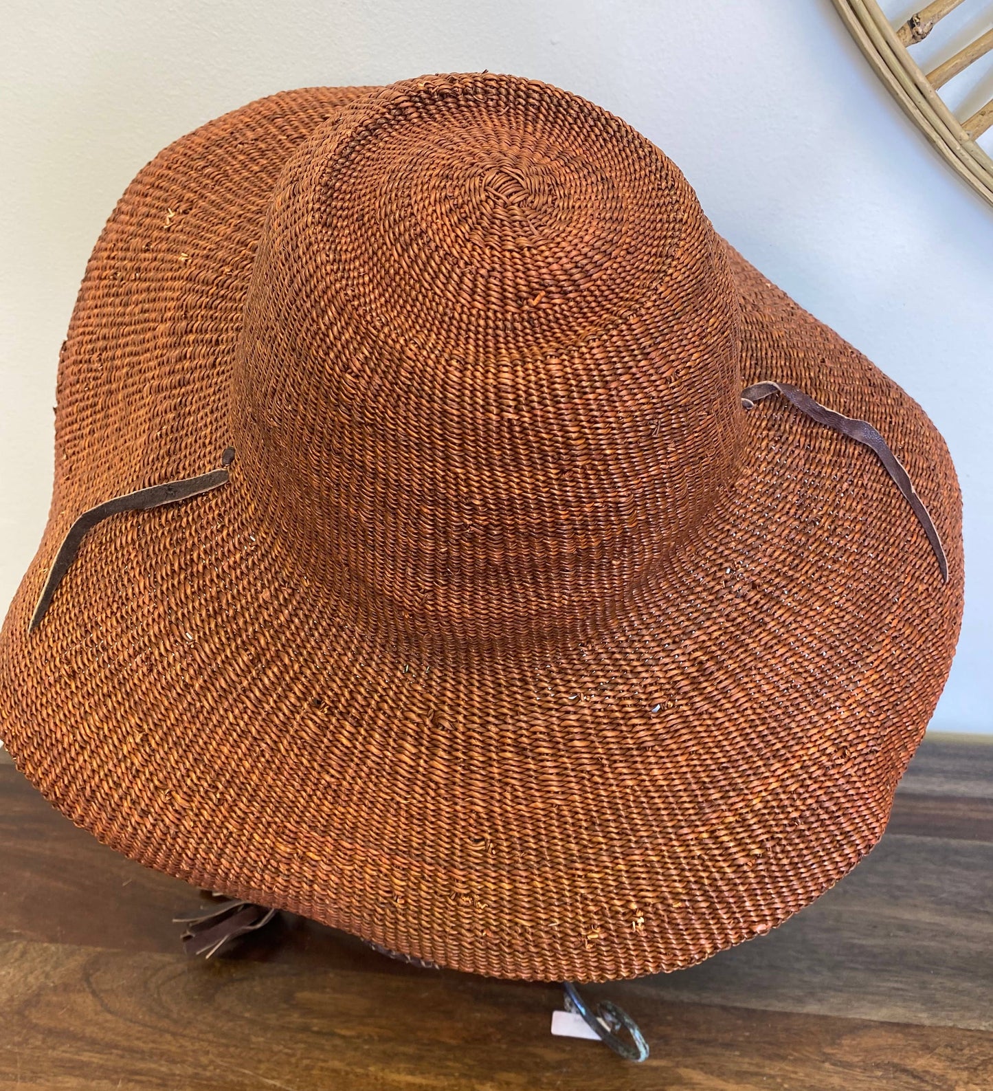 African Straw Sun Hat, Solid color