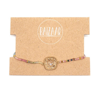 Brass & Stone Enchanted Heart Bracelet