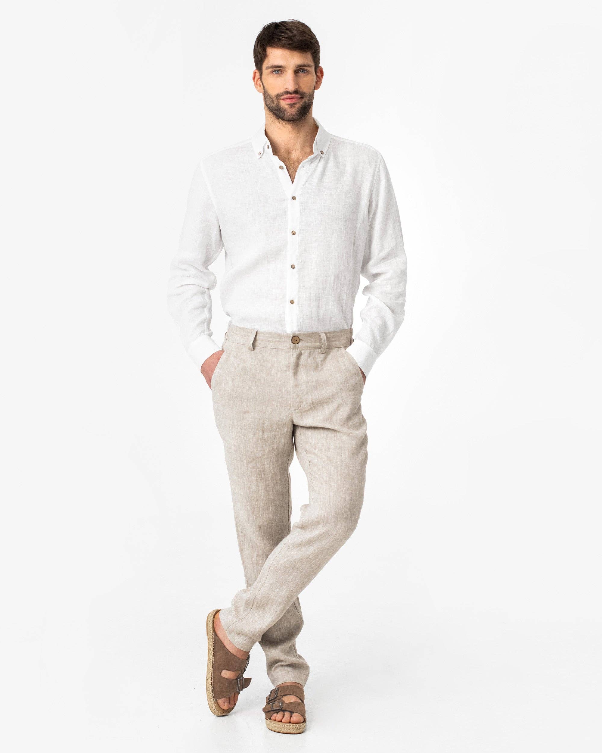 Linen Pants SOGLIO in Natural