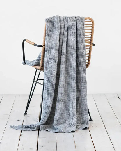 Linen waffle throw