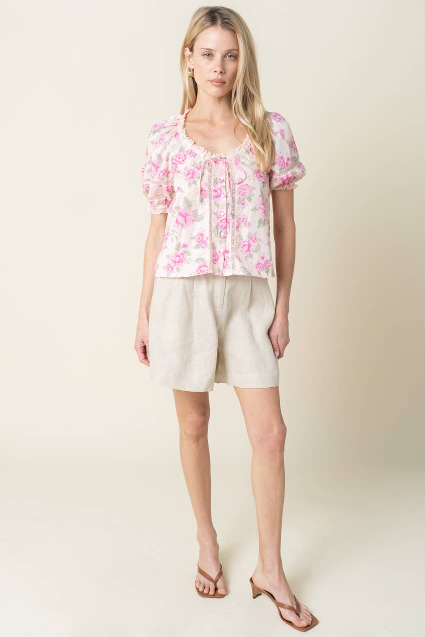 Lami Essential Flow Linen Shorts: Lt Khaki / S