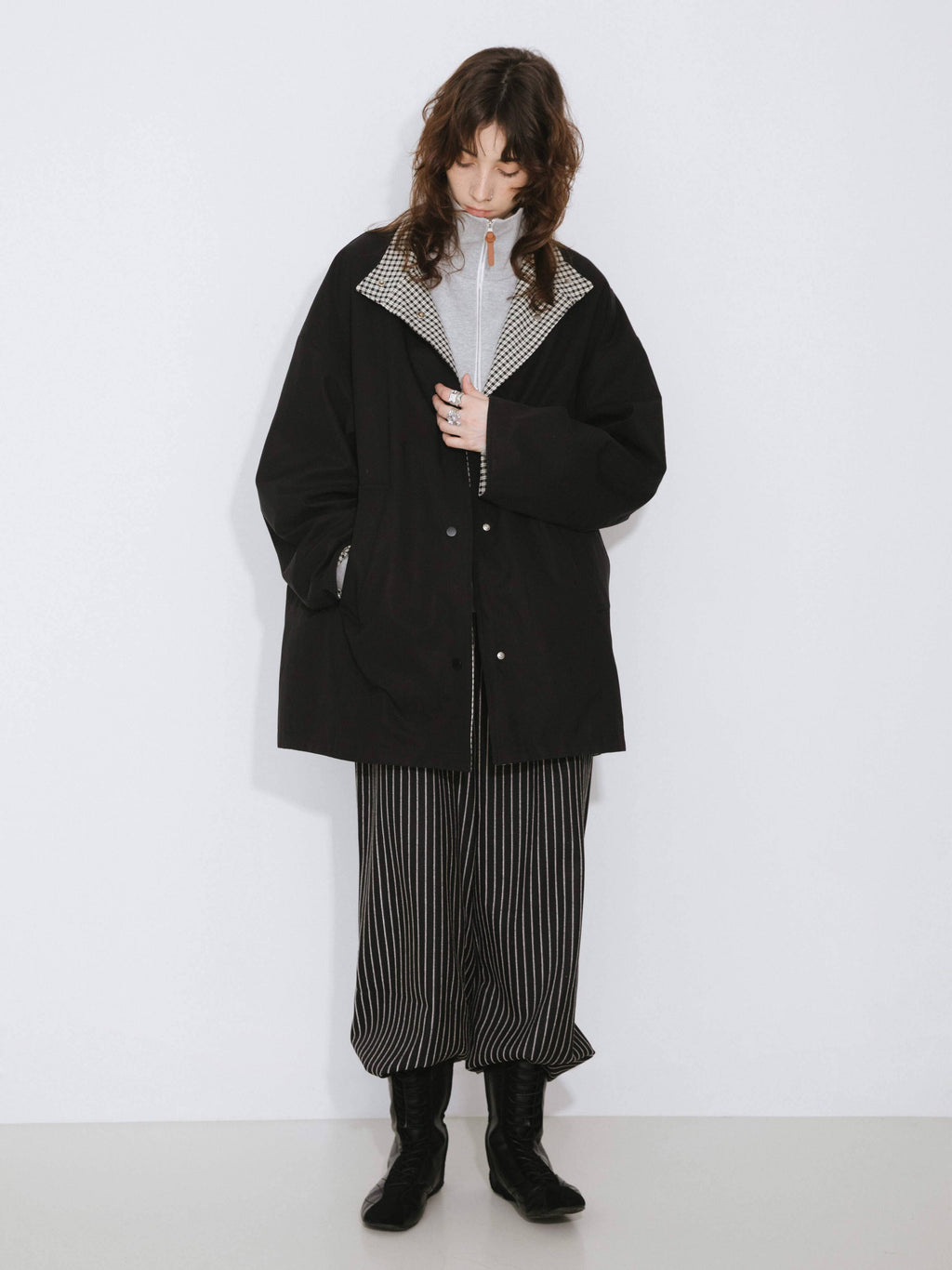 Funnel Neck Reversible Trench Coat