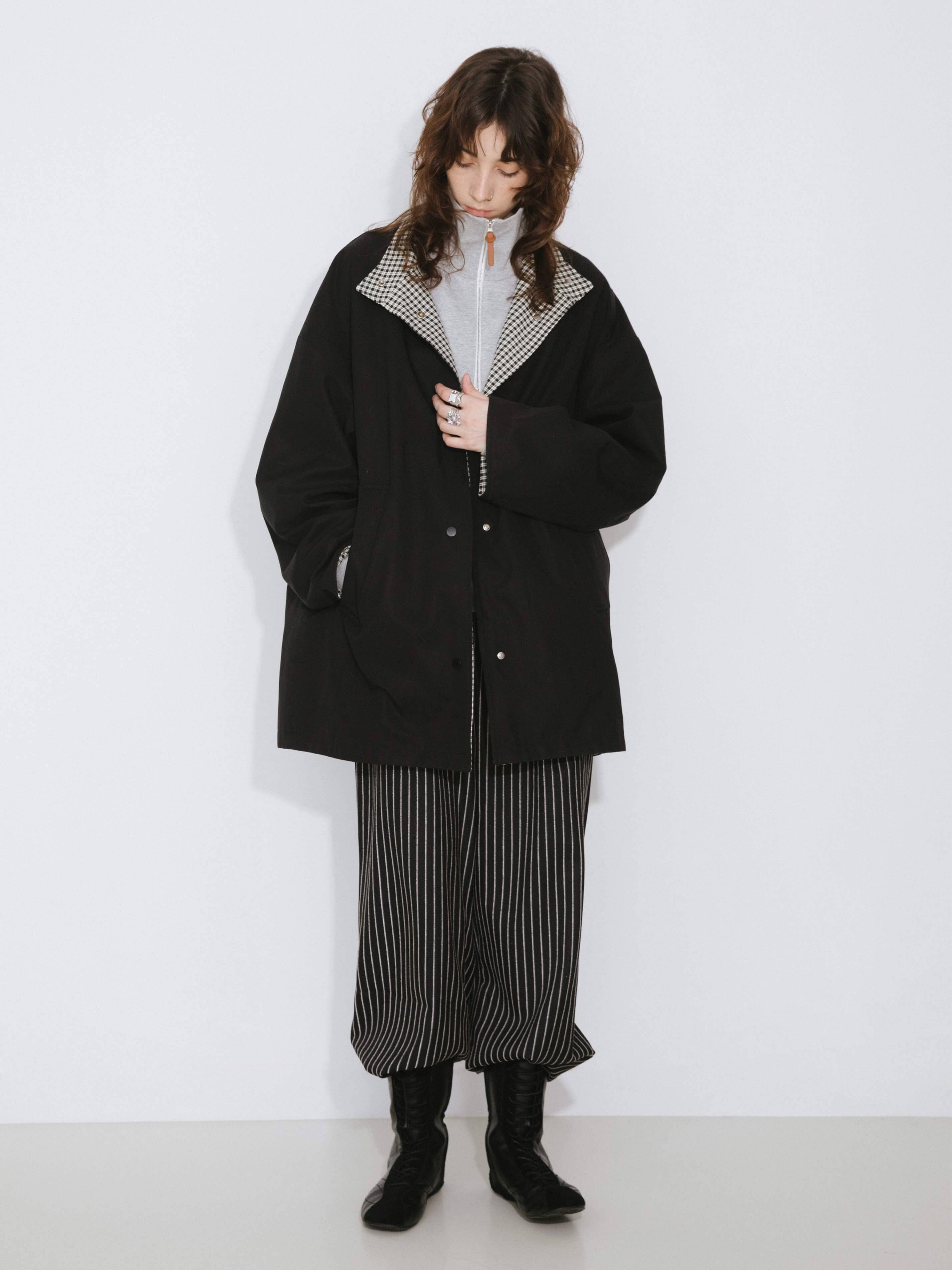 Funnel Neck Reversible Trench Coat