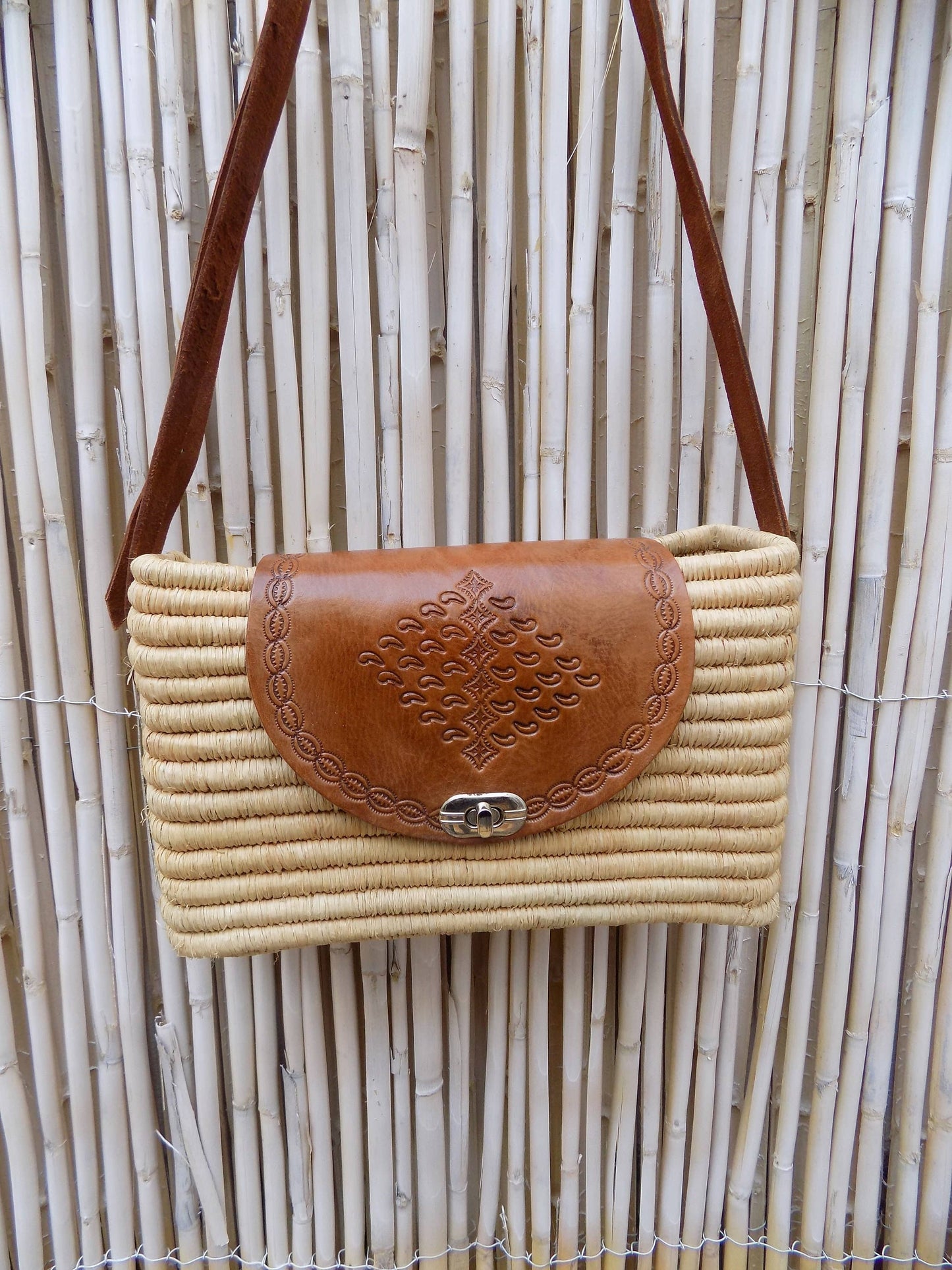 Raffia Bag, Crossbody Bag, Moroccan Raffia Handbag,