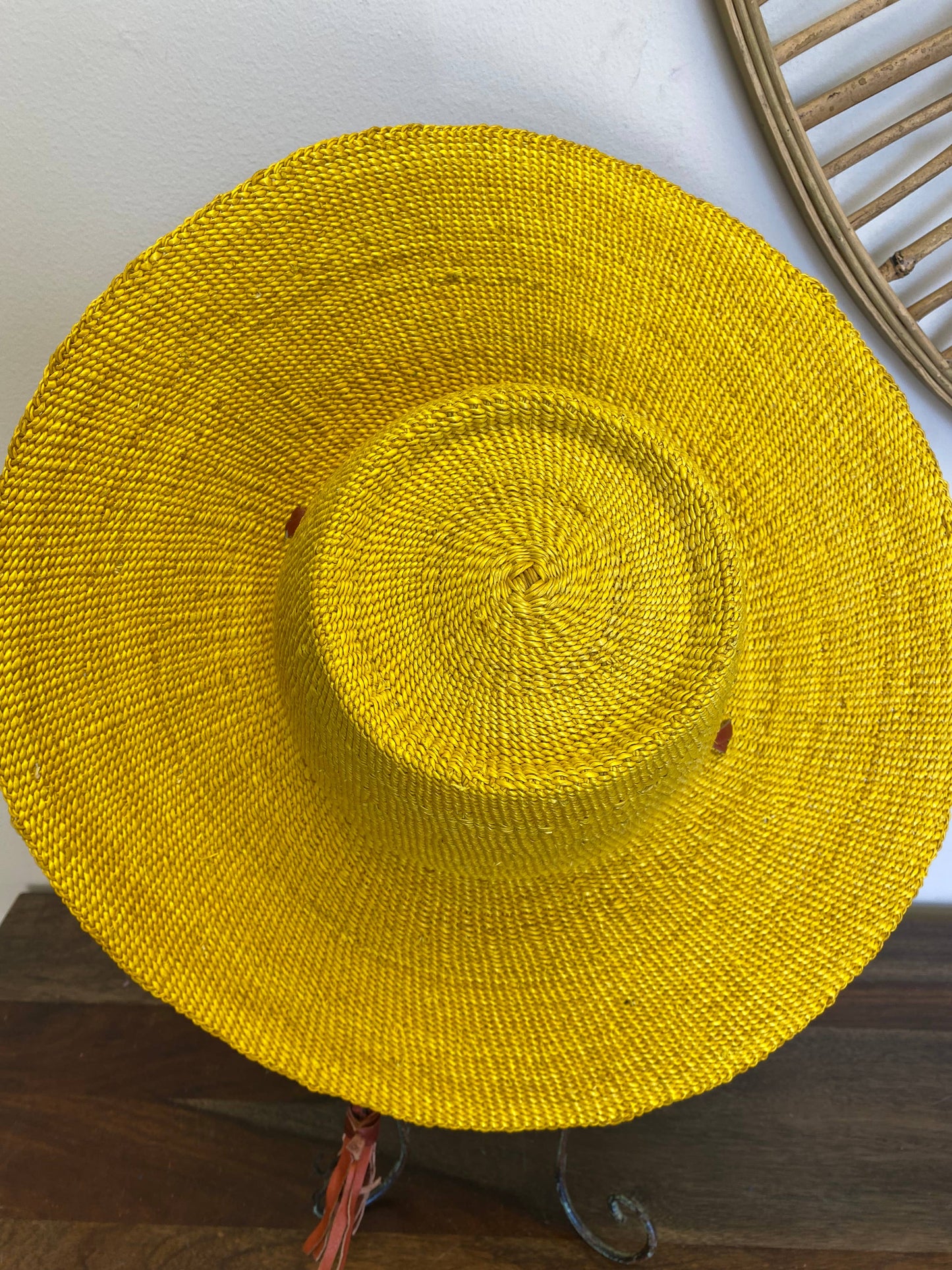 African Straw Sun Hat, Solid color