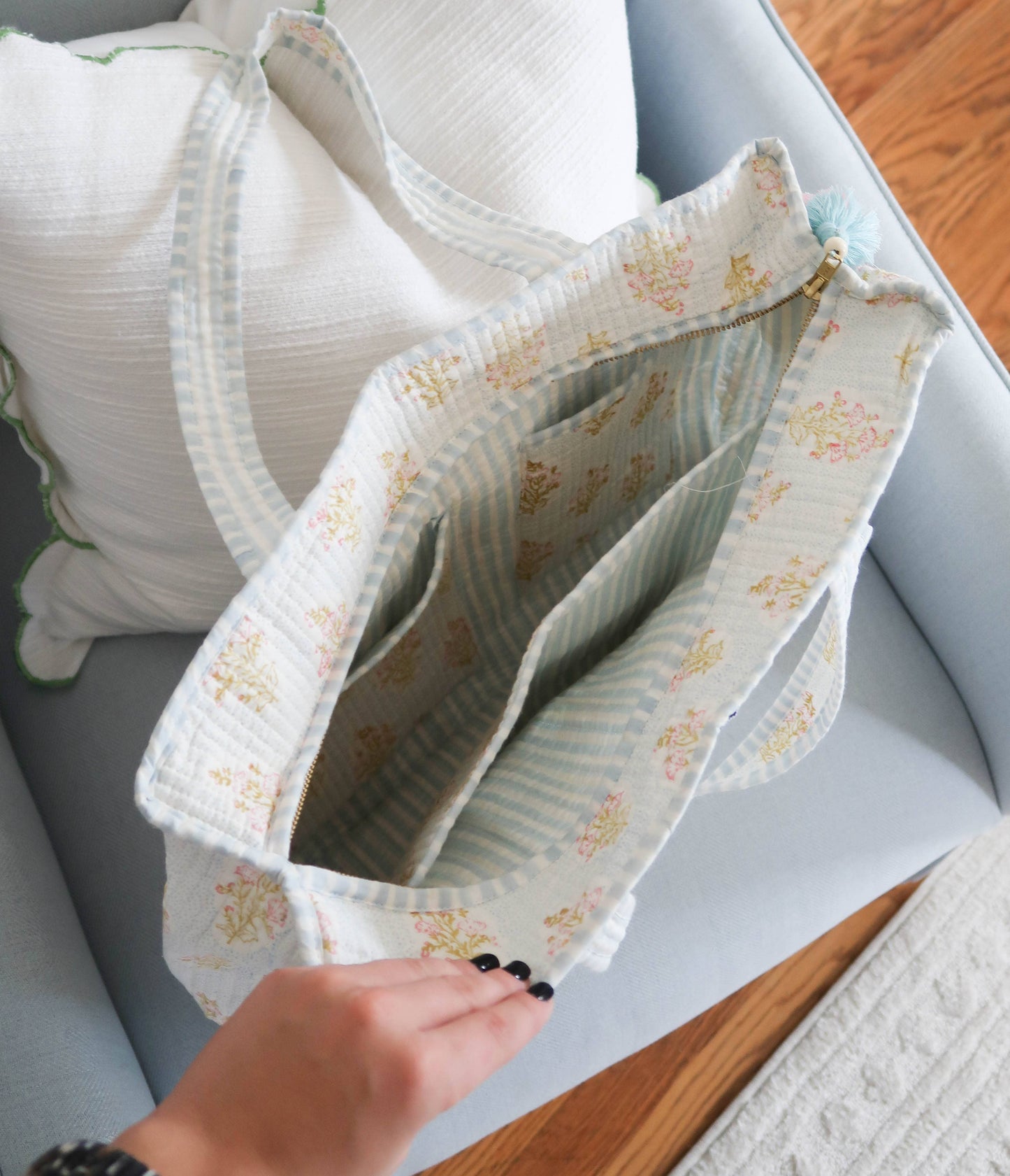Bloom Quilted Tote Shoulder Bag