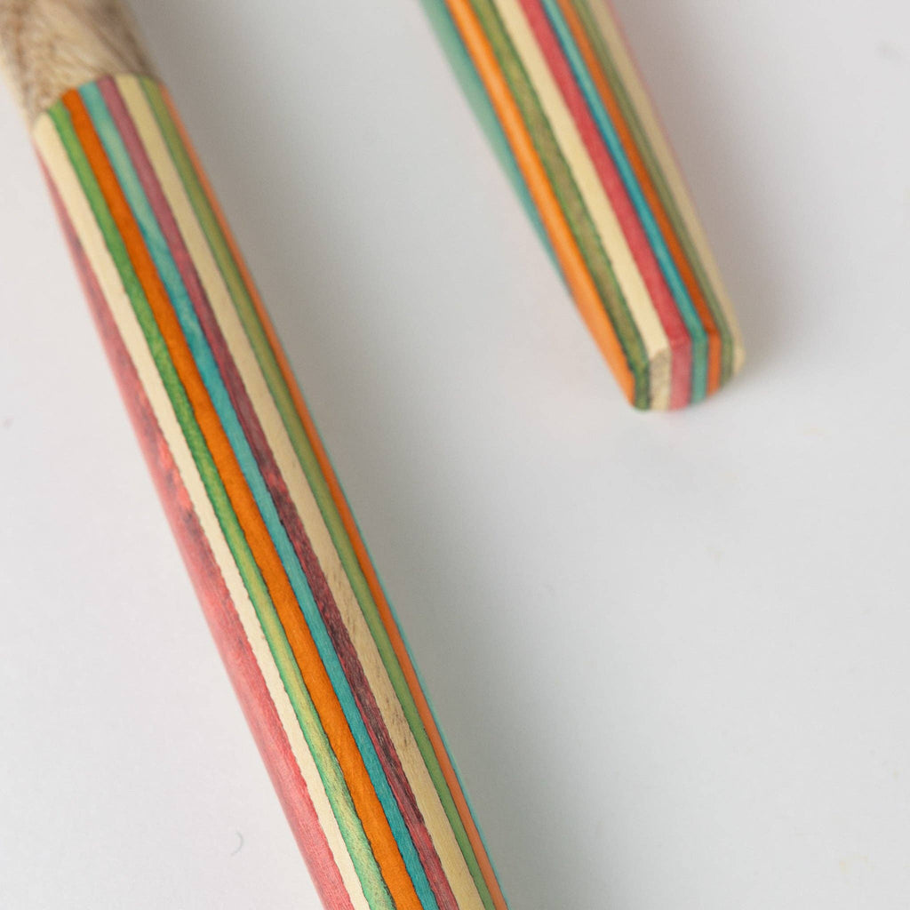 Striped Mango Wood Salad Servers *