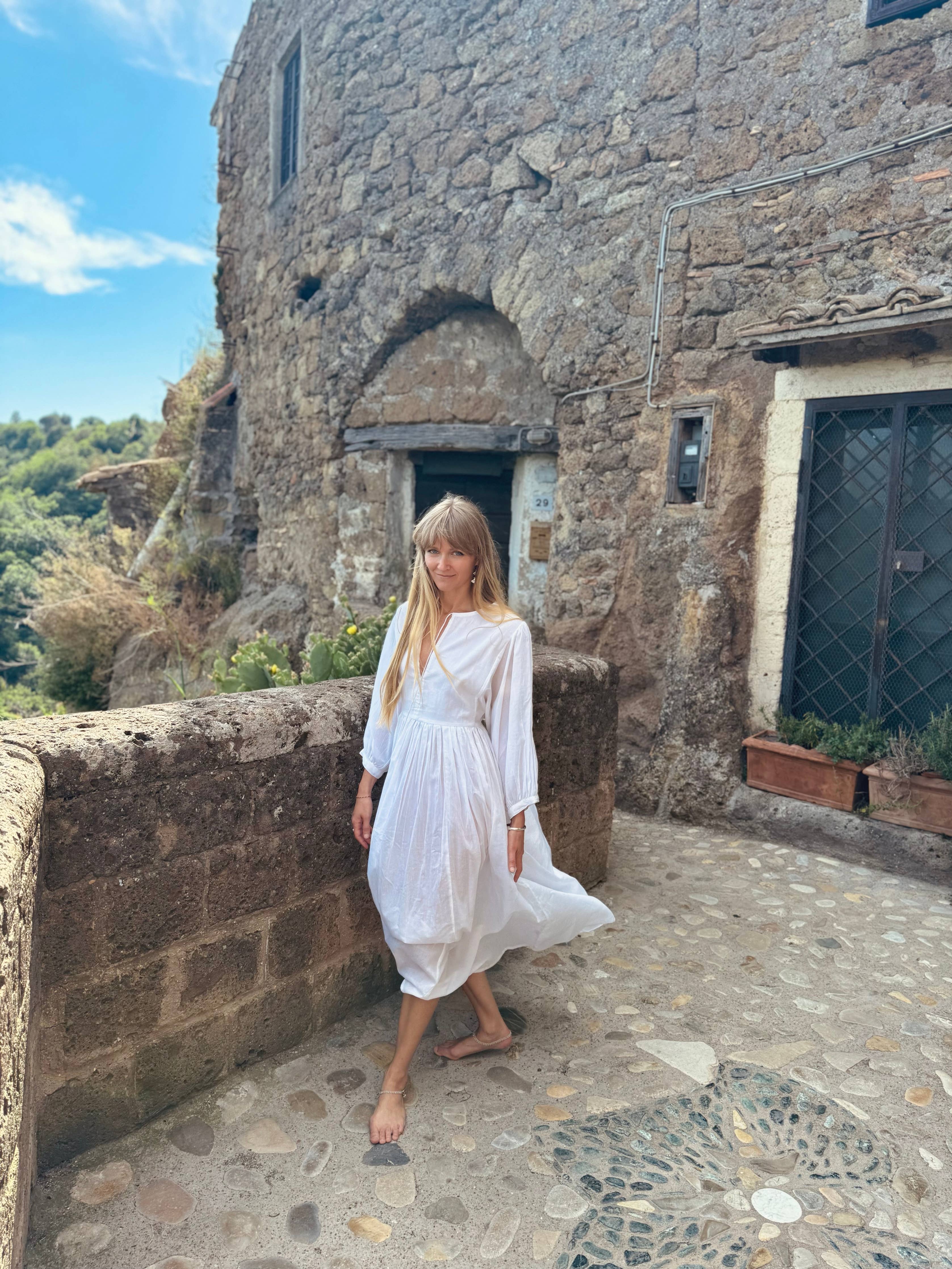 Venus Midi Dress in White