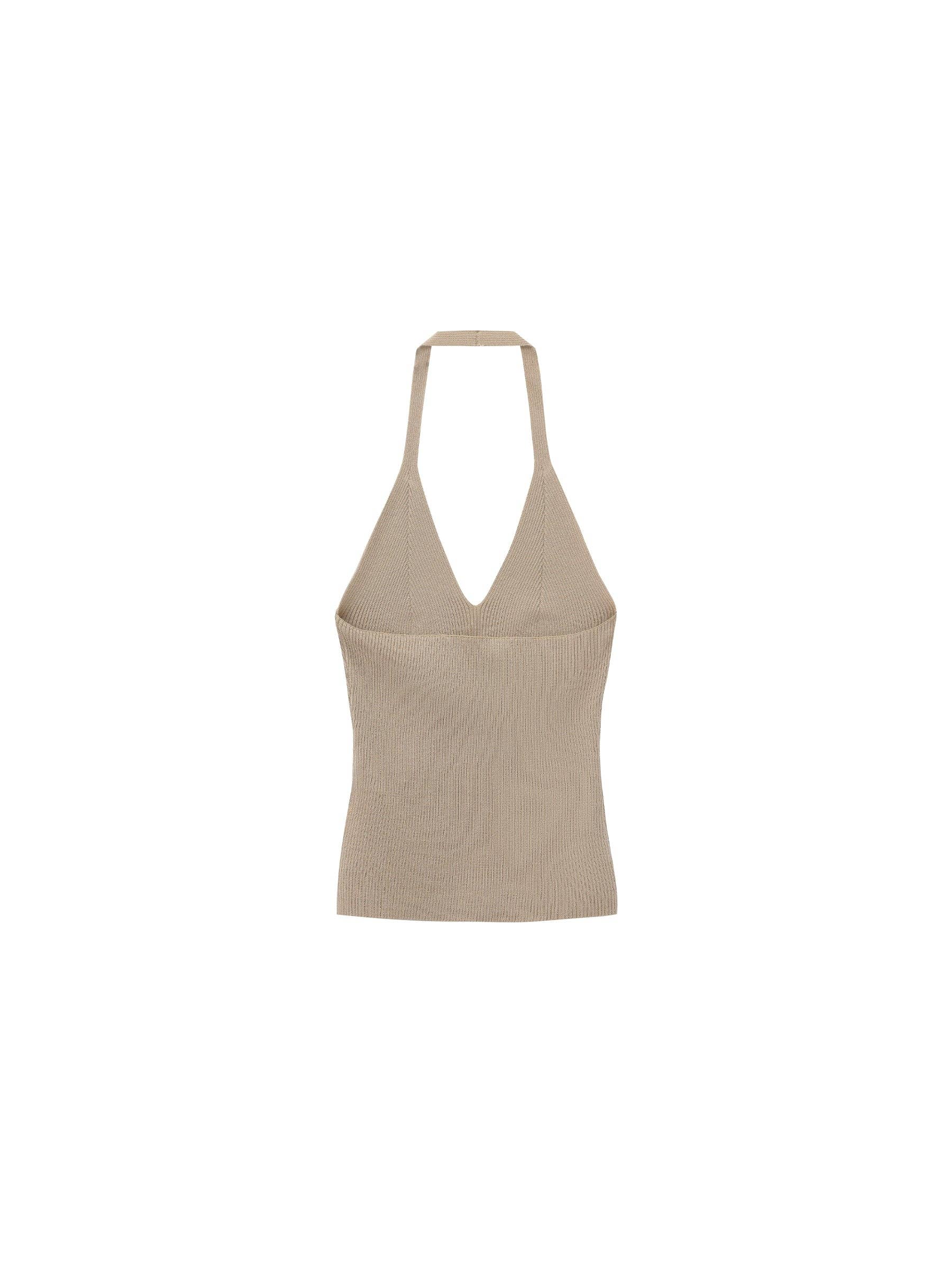 CUBIC Wool Blend Knit Halter Neck Top