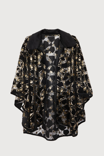 Velvet Winter Sequin Capelet