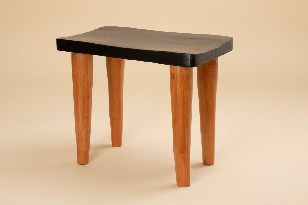 Black and Natural Cedrela Wood Anantu Table or Stool