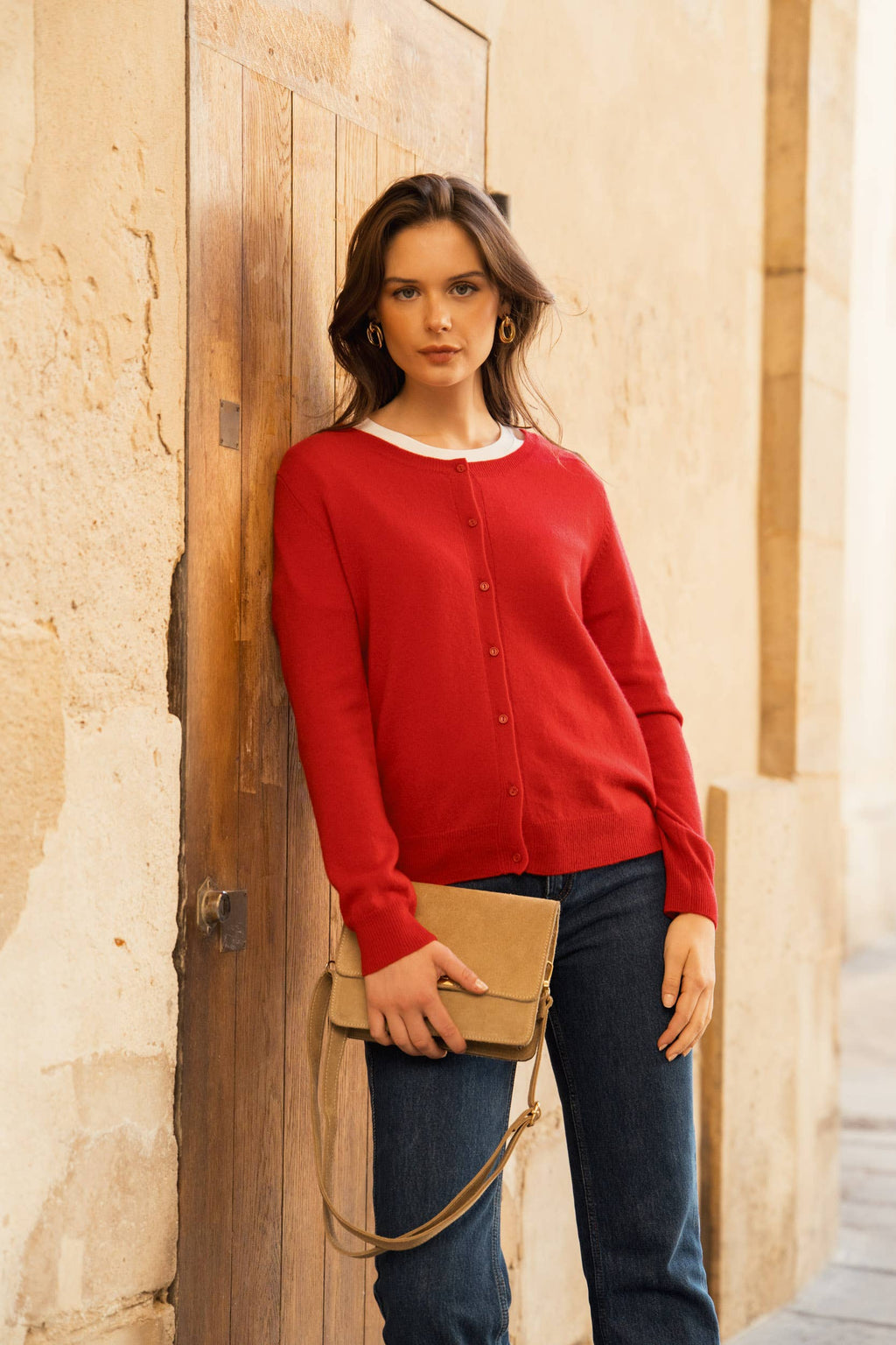Cashmere Crew Cardigan