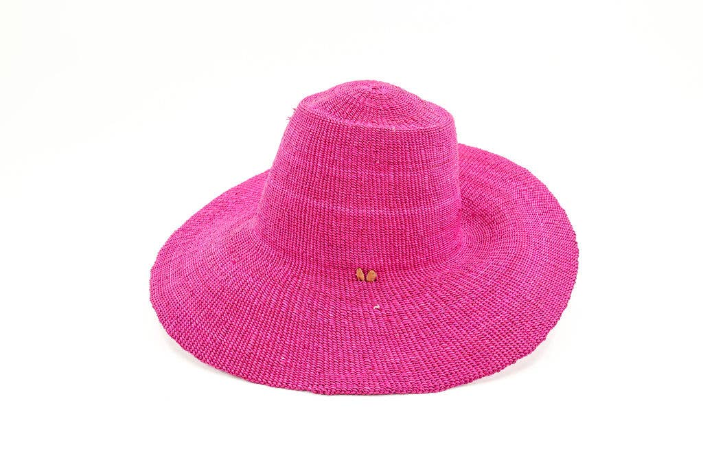 African Straw Sun Hat, Solid color