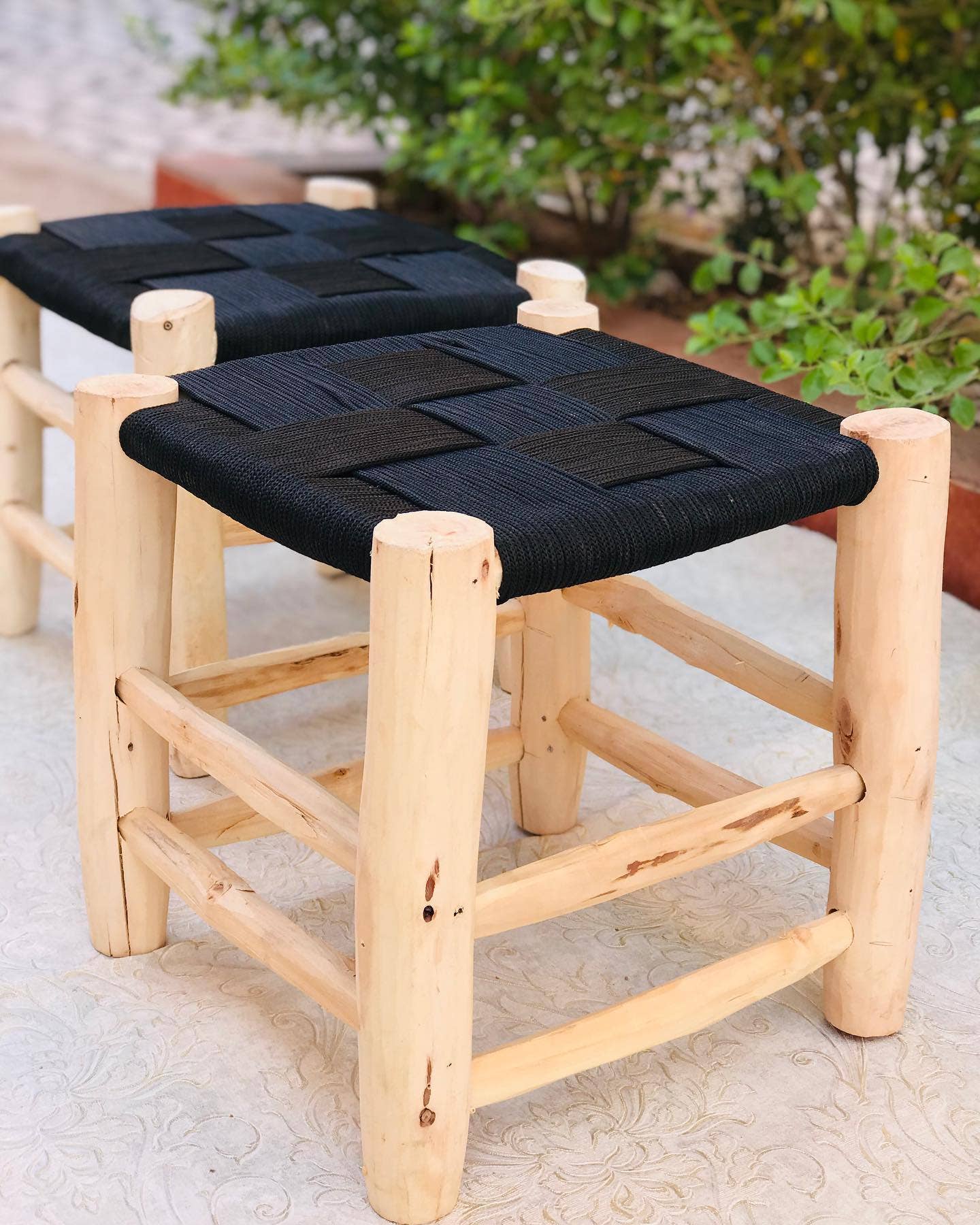 Handmade Wood, Woven  Stool