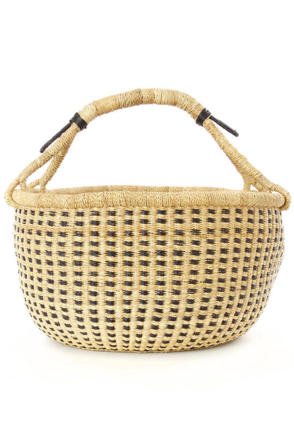 Midnight and Natural Checkered Bolga Basket