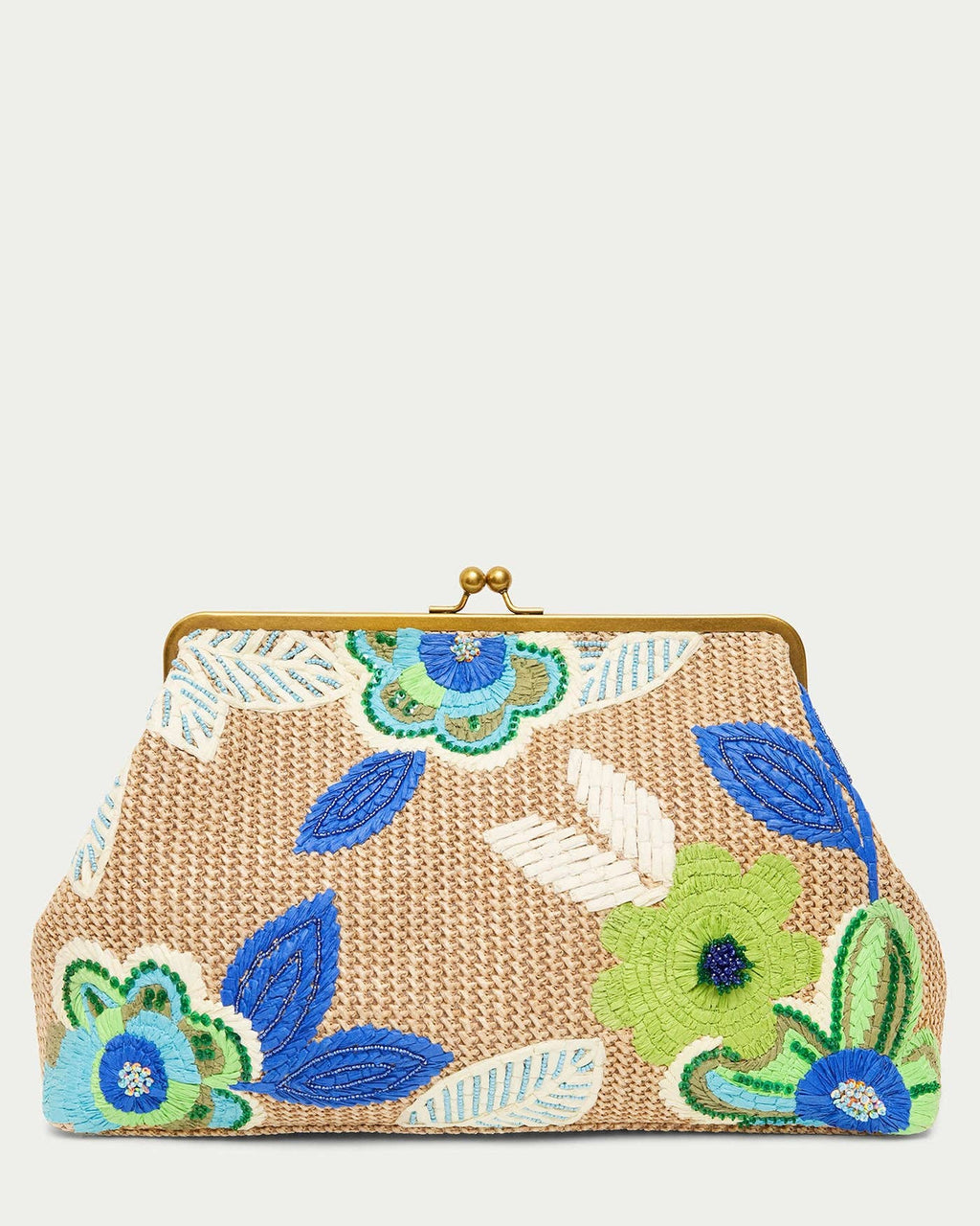 Lagoon Raffia Clutch