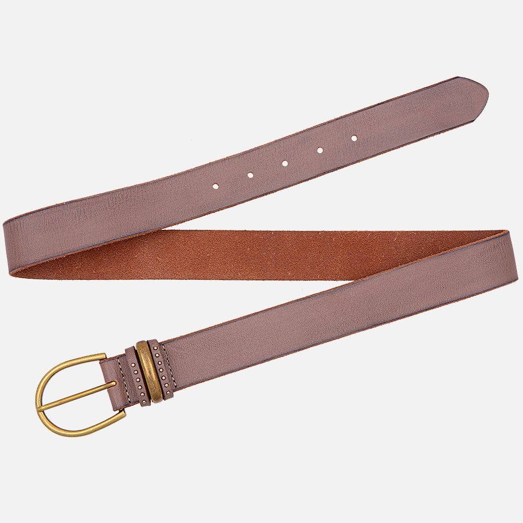 Norine | Gold Buckle Stud Full Grain Leather Belt Women