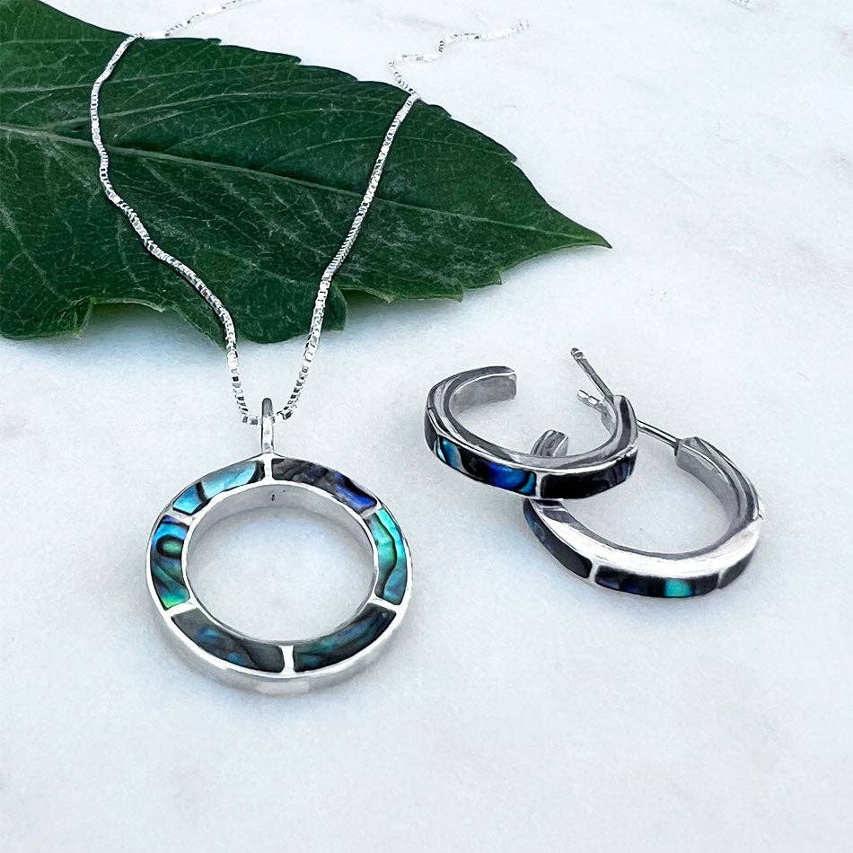 Abalone Inlay Huggies