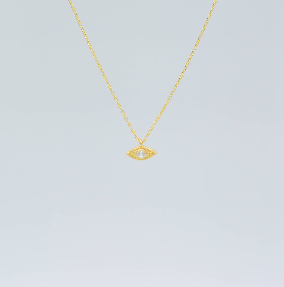 Gold Eye talisman necklace with cz accents