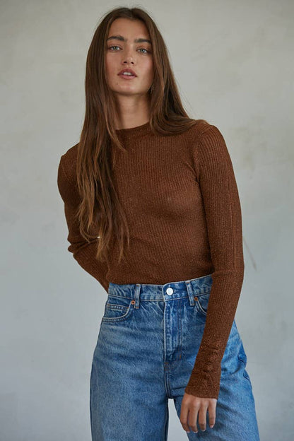 Knit Ribbed Sweater Bodysuit