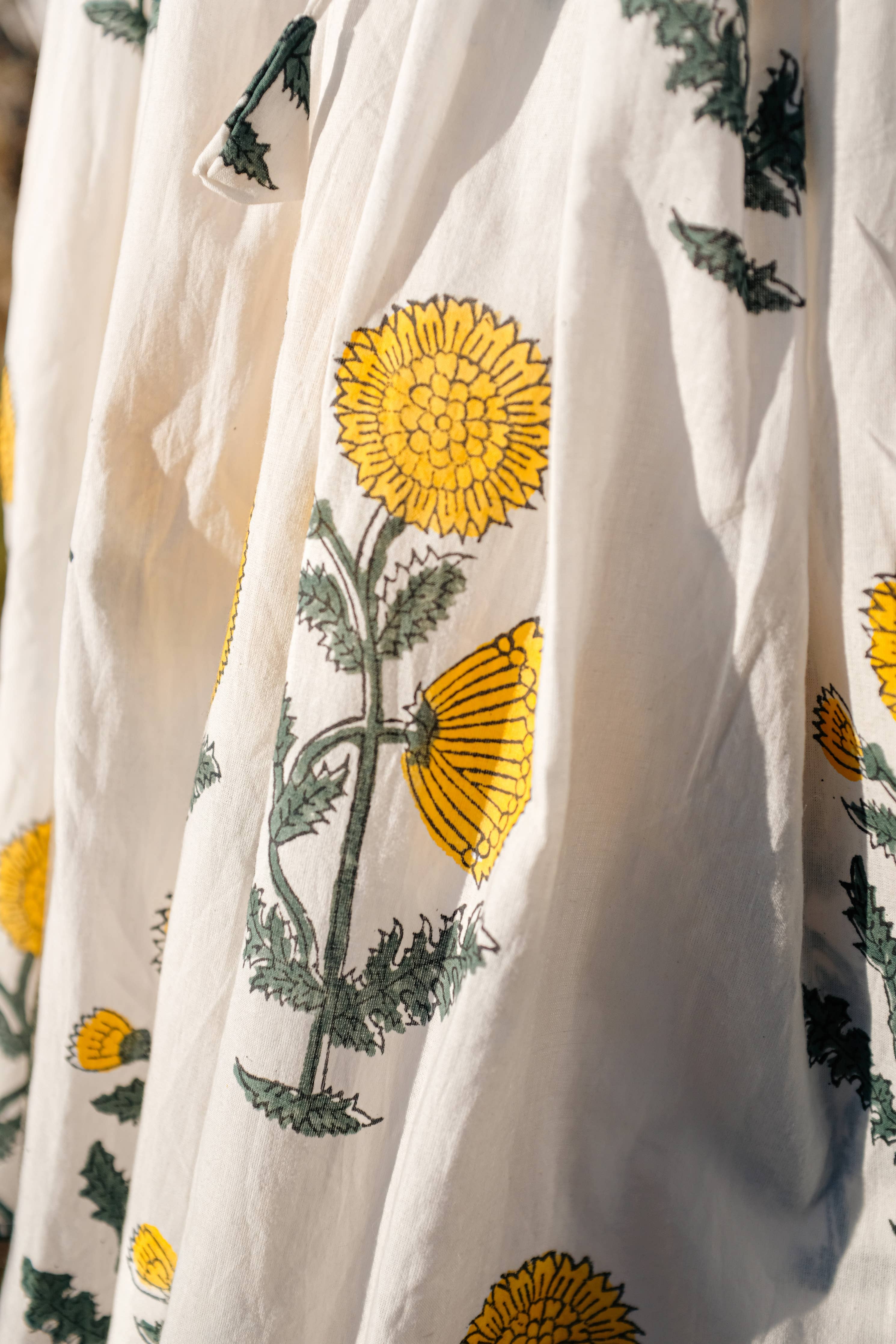 Cotton Venus Mini Dress ~ Yellow Poppy
