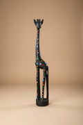 Large Black Jacaranda Giraffe with Rainbow Polka Dots