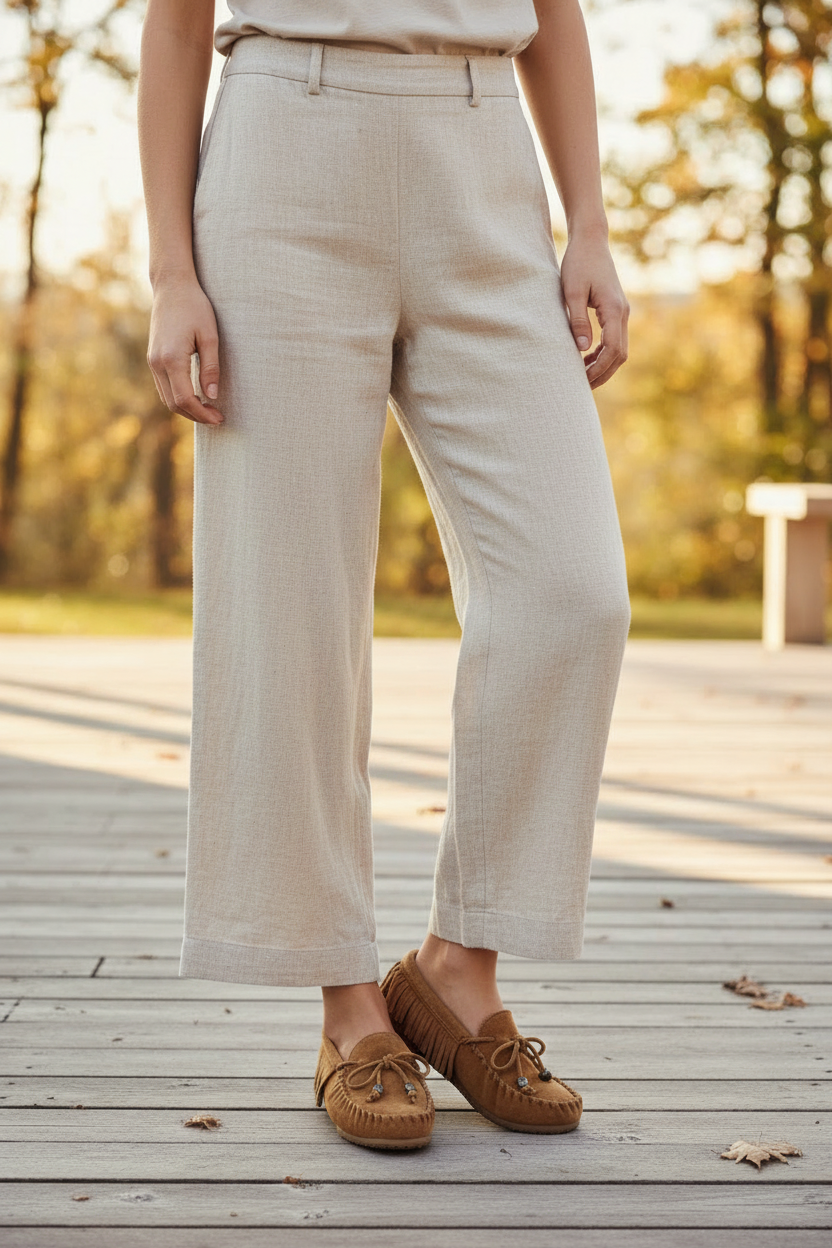 Kiowa Suede Moccasins with Fringe Detail