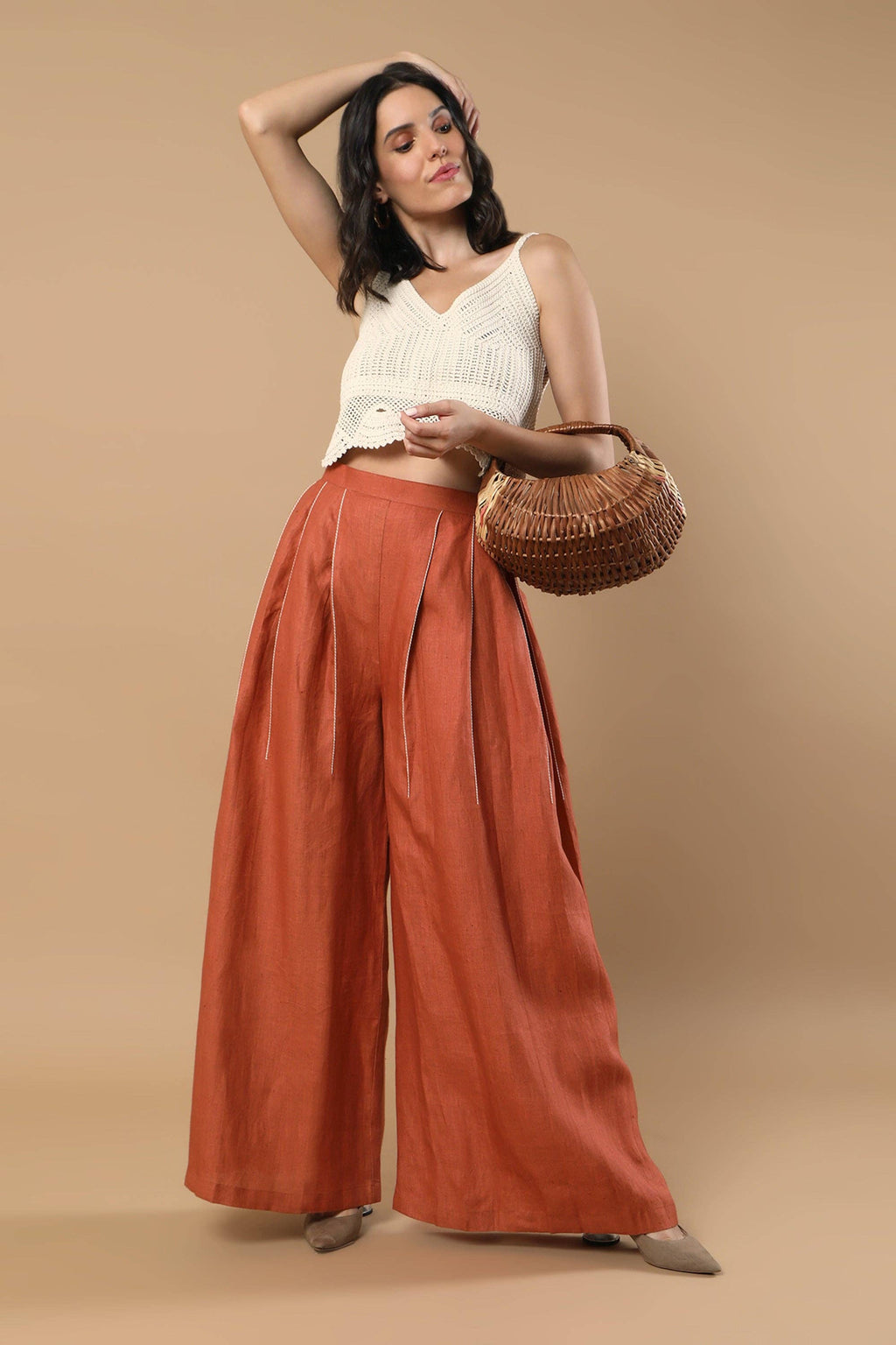 Aspen Linen Pants In Rust