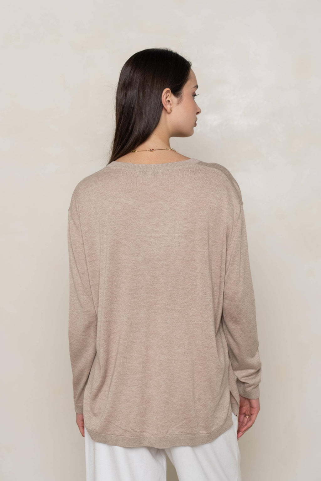 Silk & Cashmere Oversized Crew  Sweater