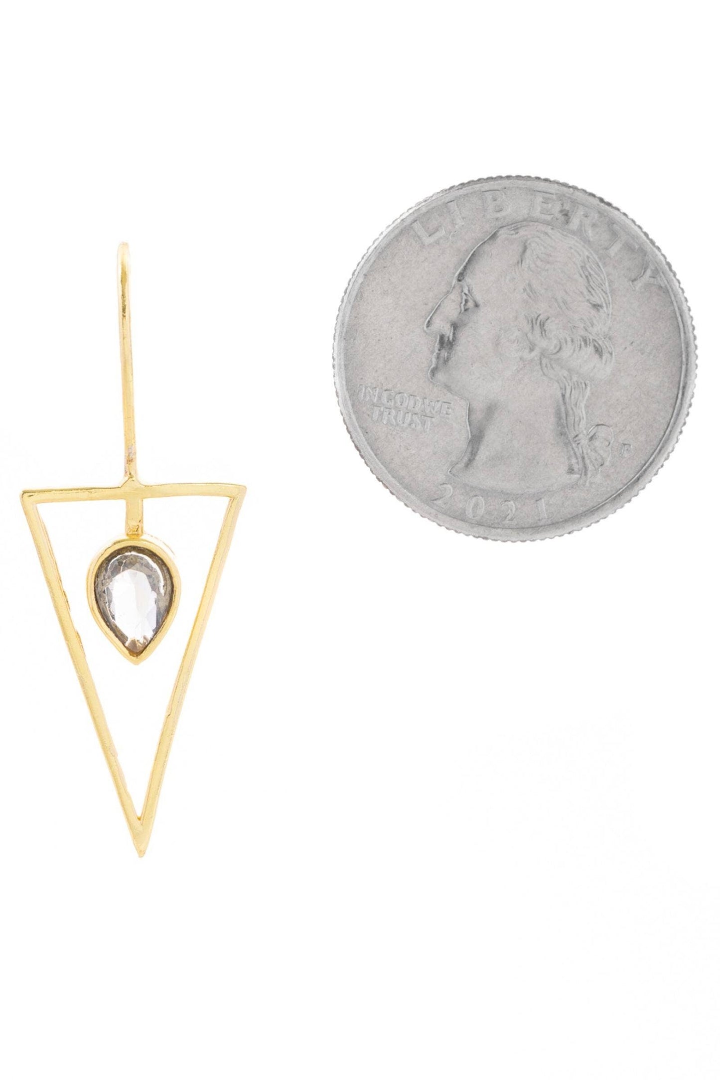 Triangle Open Frame Gemstone Earrings