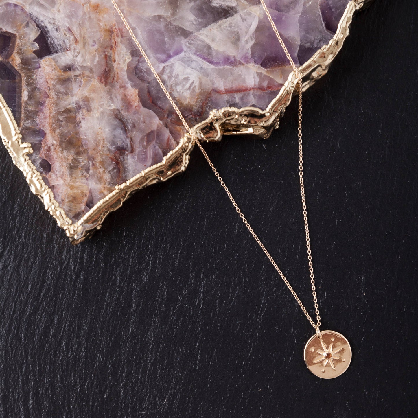 Gold Plated Compass Rose Necklace