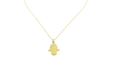 Sterling Silver Gold Hamsa Necklace