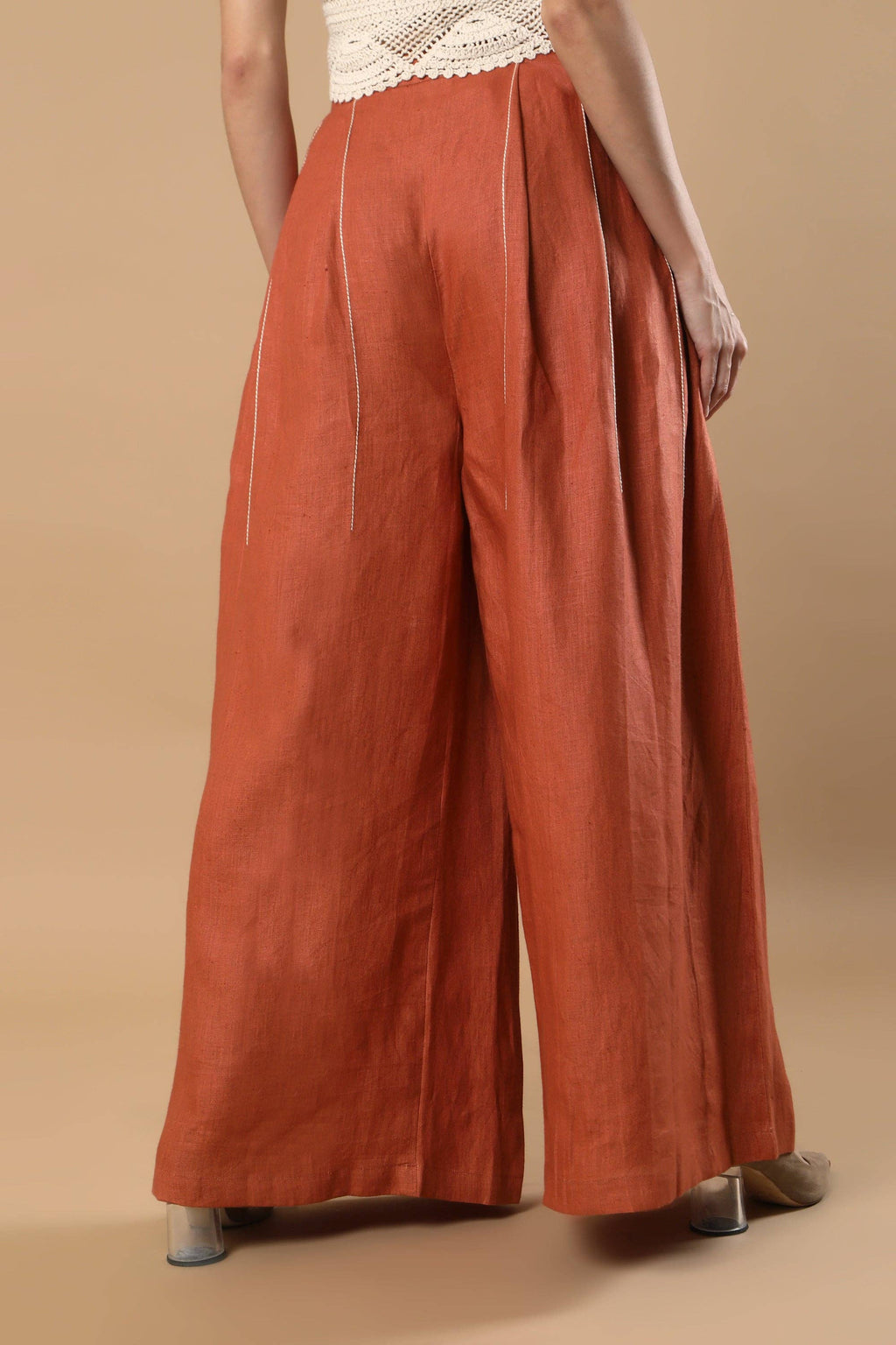 Aspen Linen Pants In Rust