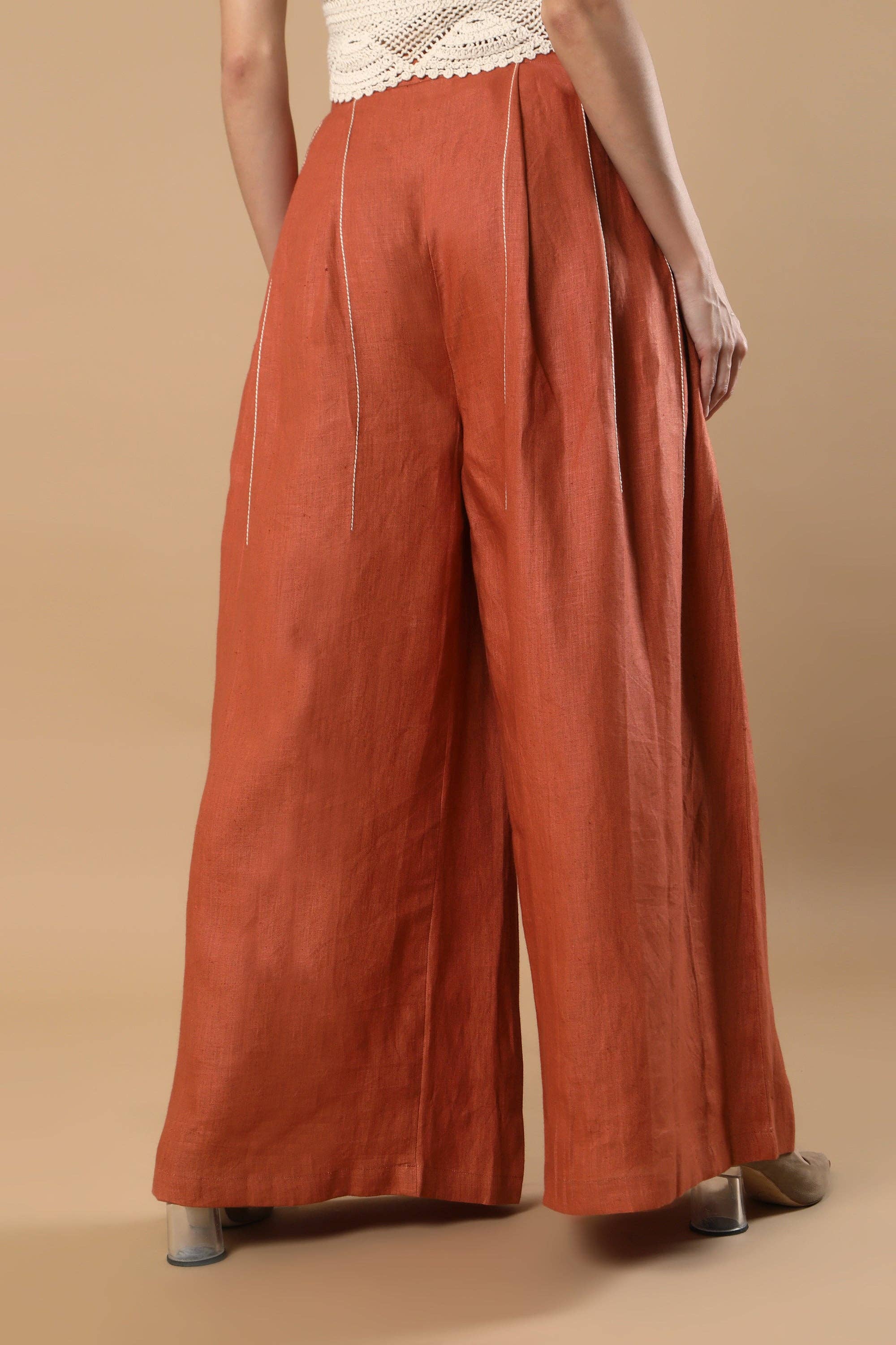 Aspen Linen Pants In Rust