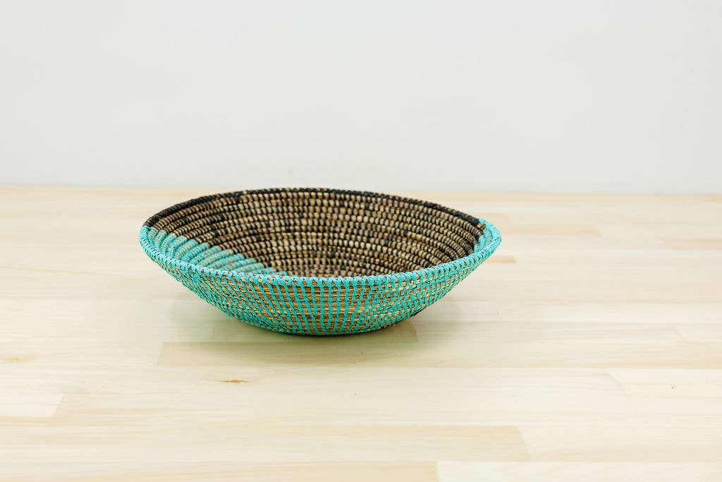 African Wall Basket / Bowl, sweet grass, multi-color