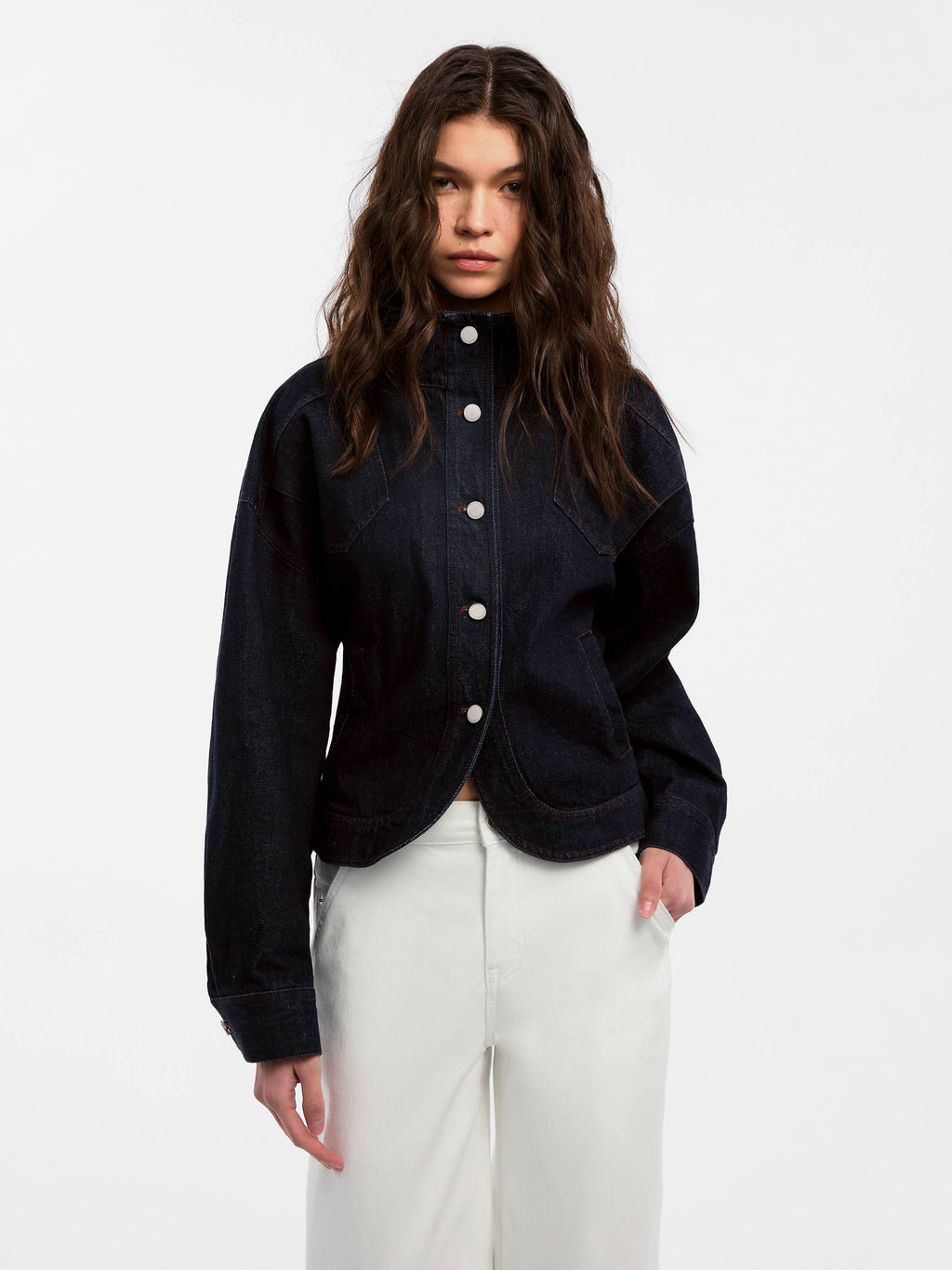 Fitted Stand Collar  Jacket