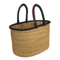 African Bolga Baskets : Natural Large Oval w/Band (G-132)