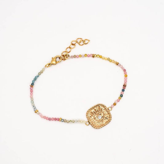 Brass & Stone Enchanted Heart Bracelet