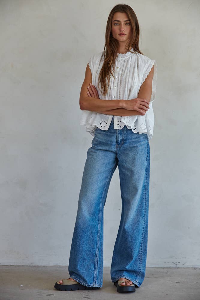 Eyelet Trim Top