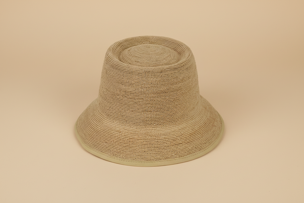 Raffia Crochet Gambler Bucket Hat